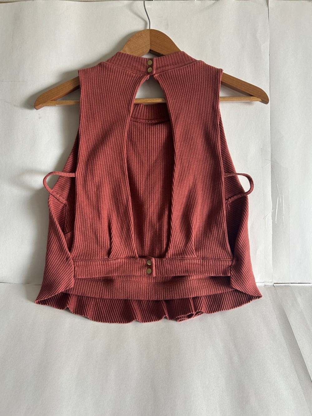 Free People Ribbed Tank Top - Rust - Picture 3 of 8